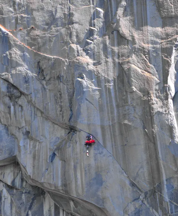 Big-wall climbers high on El Capitan, June 11, 2015 (not Honnold)