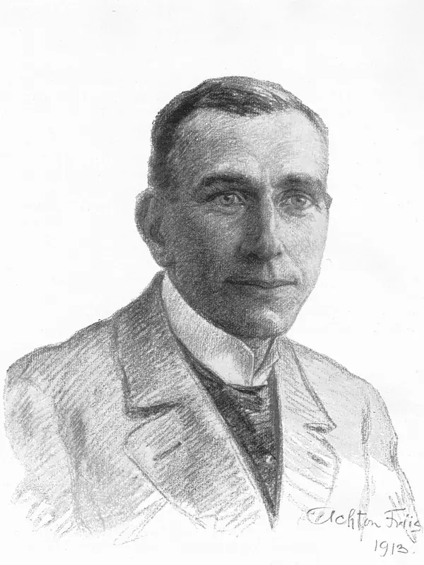 Alfred Wegener, a drawing by Achton Friis, 1913