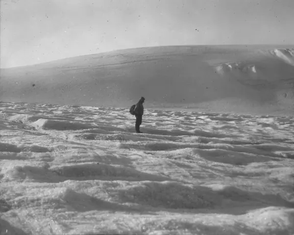 The Greenland ice sheet, with one expedition member, 1930–31