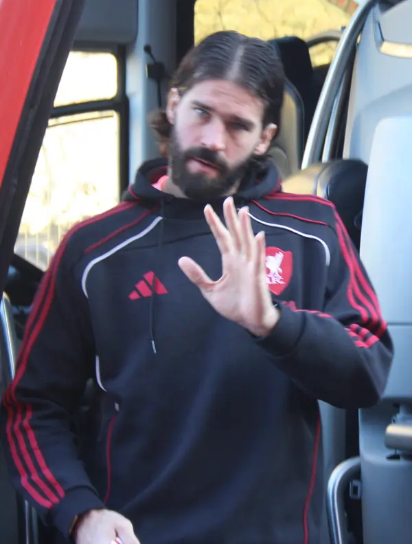 Alisson Becker arriving at Craven Cottage for Fulham v Liverpool, January 4, 2026