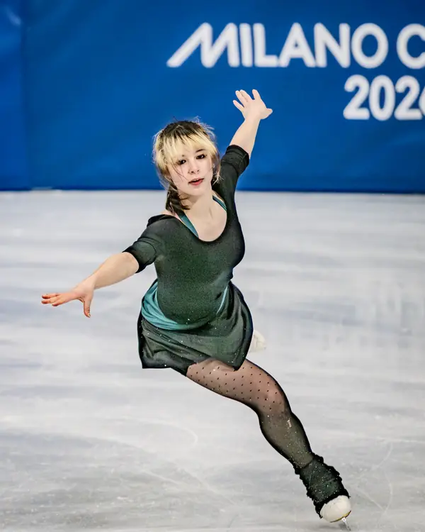 Alysa Liu in practice at the 2026 Winter Olympics, Milan, February 17, 2026 (cropped)