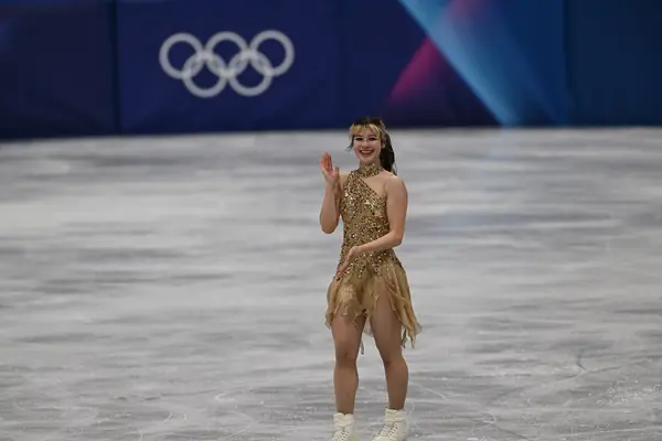 Alysa Liu smiling during her Olympic free skate, Milano Ice Skating Arena, February 19, 2026 (cropped)