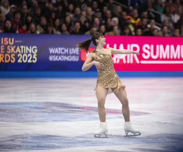 Alysa Liu’s free skate at the 2025 World Championships, TD Garden, Boston, March 2025 (cropped)