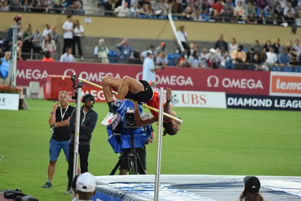 Gianmarco Tamberi over the bar at Athletissima, Lausanne, August 26, 2022 (not Tokyo)