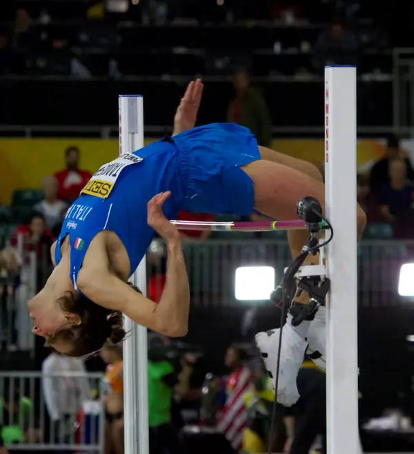 Gianmarco Tamberi over 2.36 meters at the World Indoor Championships, Portland, March 20, 2016 (not Monaco)