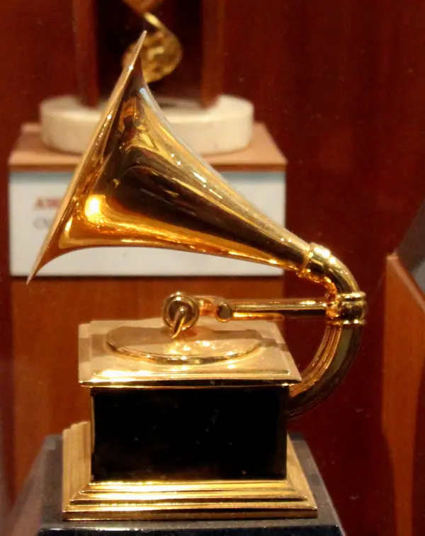 A Grammy statuette in a museum, Country Music Hall of Fame, Nashville, April 9, 2015 (cropped; not his)