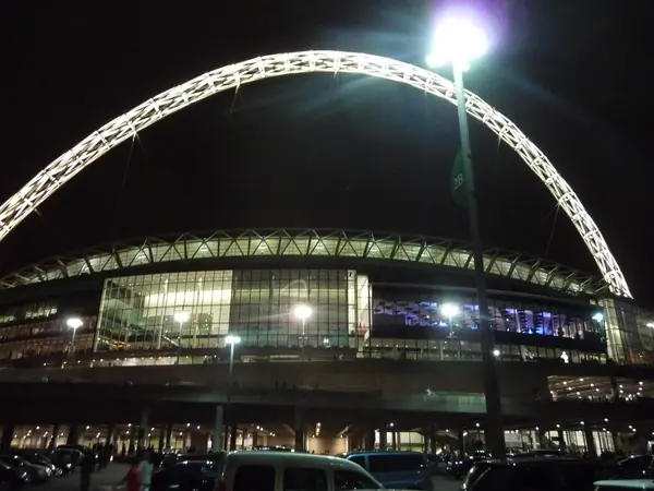 Wembley Stadium and its arch at night, London, October 12, 2010 (not the Eras Tour)