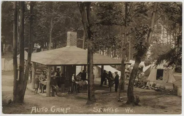 Auto camp in Woodland Park, Seattle, ca 1925 (MOHAI 6579)