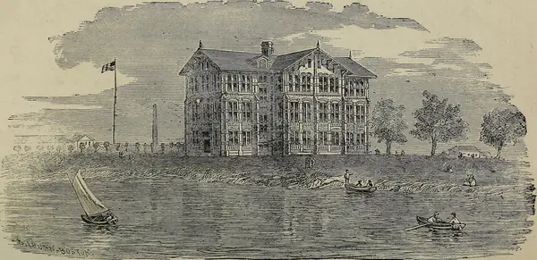 Academic Hall, Hampton Normal and Agricultural Institute, an engraving from its 1875 catalogue