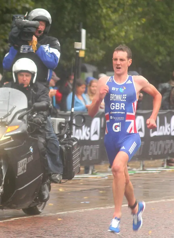Alistair Brownlee winning the Hyde Park triathlon, London, August 7, 2011 (not Cozumel)