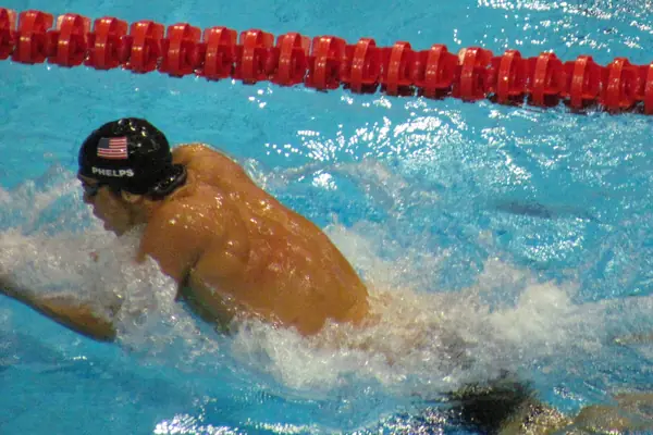 Michael Phelps swimming butterfly, London 2012 Aquatics Centre, August 2, 2012 (not the 200-meter final)