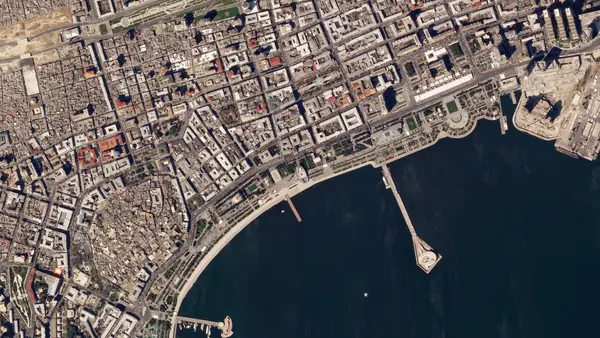 The Baku City Circuit from a SkySat satellite, April 9, 2018 (not the 2017 race)