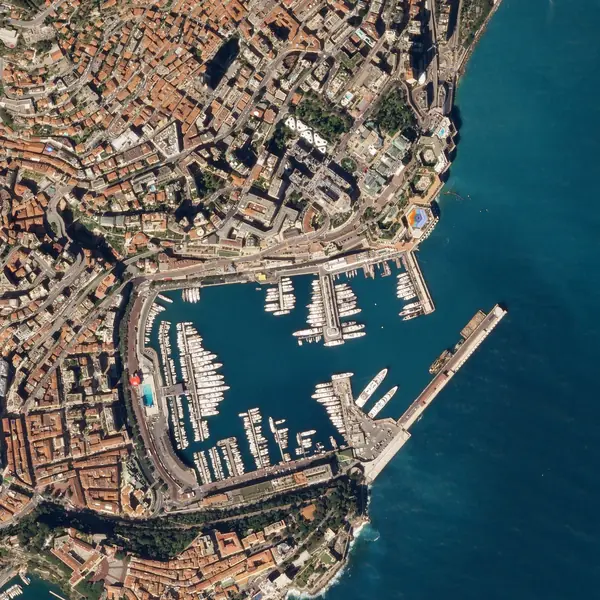 Monaco and its Grand Prix circuit from a SkySat satellite, April 1, 2018