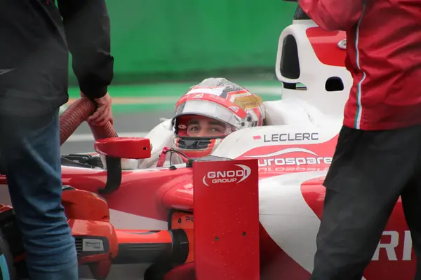 Charles Leclerc in the cockpit of his Formula 2 car at Monza, September 2017 (not Baku)