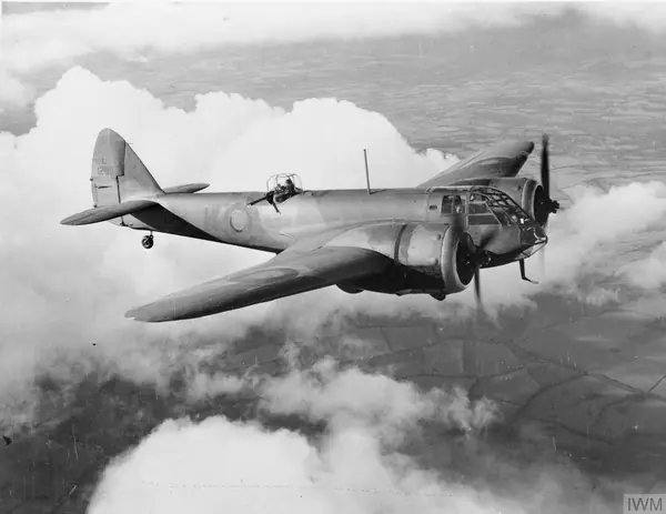 An RAF Bristol Blenheim I in flight, 1939–41 (not his son’s aircraft)