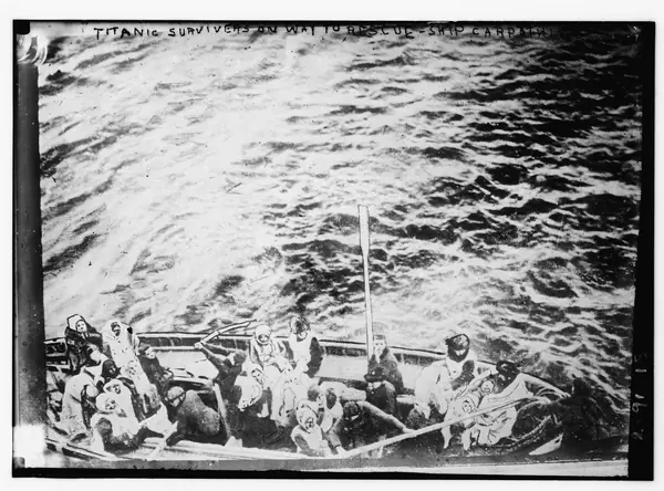 Titanic survivors rowing to the Carpathia, April 15, 1912 (not Lightoller’s boat)