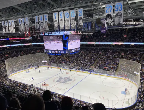 A Maple Leafs game against the Columbus Blue Jackets at Scotiabank Arena, Toronto, February 11, 2023 (not the 2020 game)