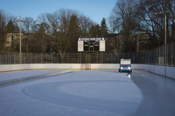 The Rennie Park rink in Toronto, with a Zamboni, December 24, 2025
