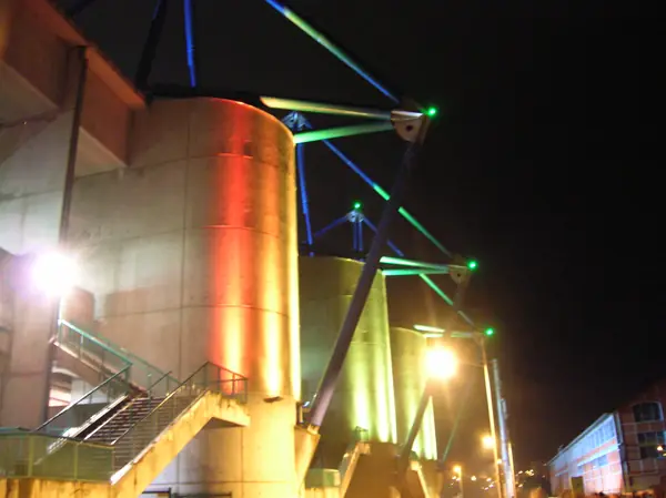 The Stade Geoffroy-Guichard, Saint-Étienne, lit at night, September 29, 2007