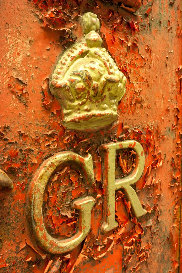 A George V Royal Mail postbox at the British Postal Museum & Archive, February 20, 2010