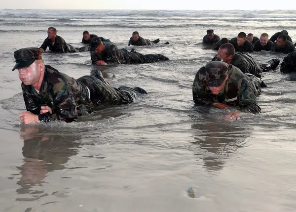 BUD/S Class 244 in the cold surf, Coronado, January 31, 2003 (not Goggins)