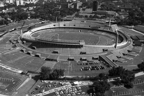 Estadio Olímpico Universitario, Mexico City, from the air, 2007