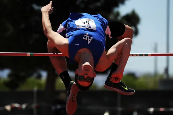 A US Air Force Academy cadet doing the flop, 2013 (not Fosbury)