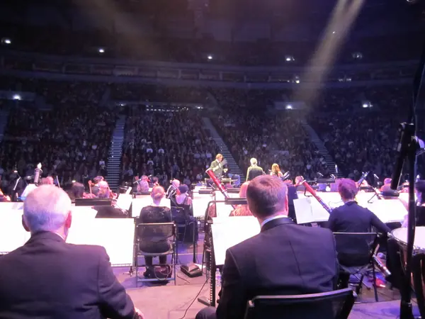 Inside the First Direct Arena, seen from the stage at a concert, Leeds, November 24, 2013 (not the strongman event)