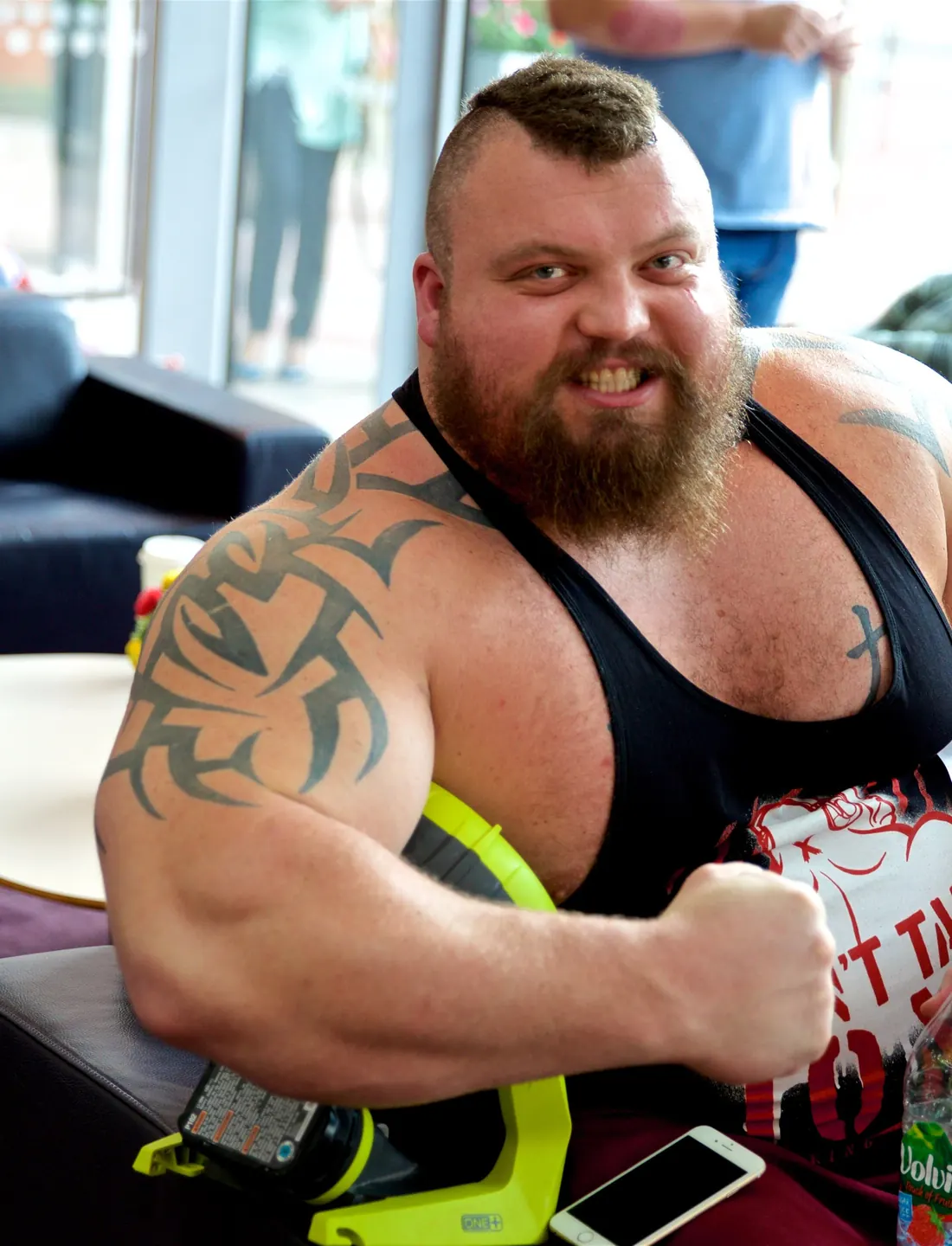 Eddie Hall in Leeds on the evening of July 8, 2016, the day before the lift