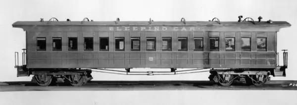 An 1860s sleeping car, Pullman Company photo, 1924 (not the car at Jersey City)