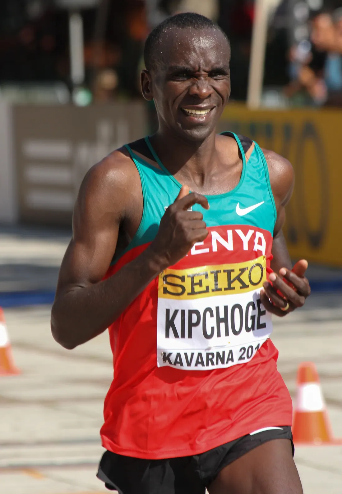 Eliud Kipchoge at the World Half Marathon Championships, Kavarna, Bulgaria, October 6, 2012 (not Monza or Vienna)