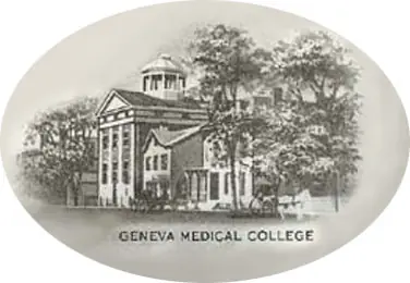 Geneva Medical College, a brochure engraving of about 1850