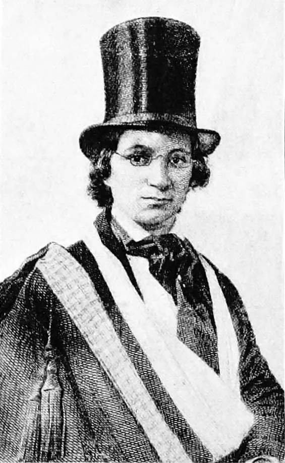 Ellen Craft in her escape disguise, the engraving from the Crafts’ book, as reprinted in 1898 (it leaves off the bandage)