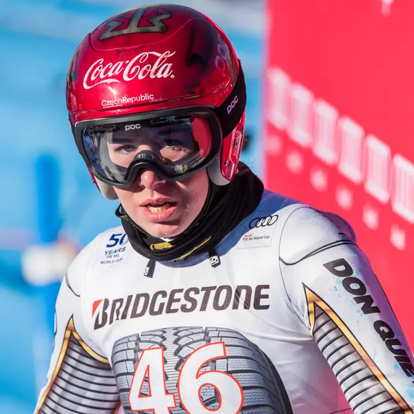 Ester Ledecká at the World Cup super-G, Garmisch-Partenkirchen, January 22, 2017 (not the Olympics)