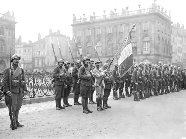 The Foreign Legion’s marching regiment on parade in Nancy, November 1918 (not Bullard)