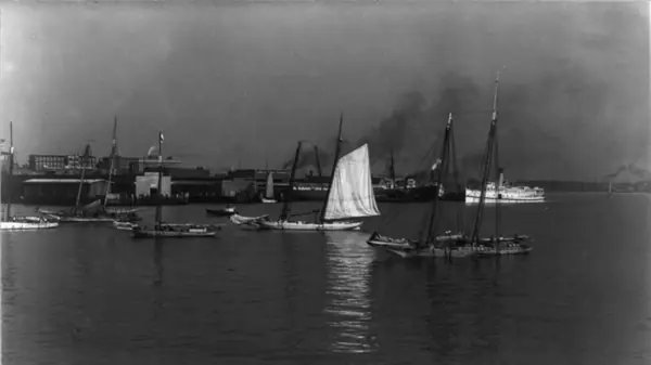 The harbor at Norfolk, Virginia, photographed by H. C. Mann, 1910