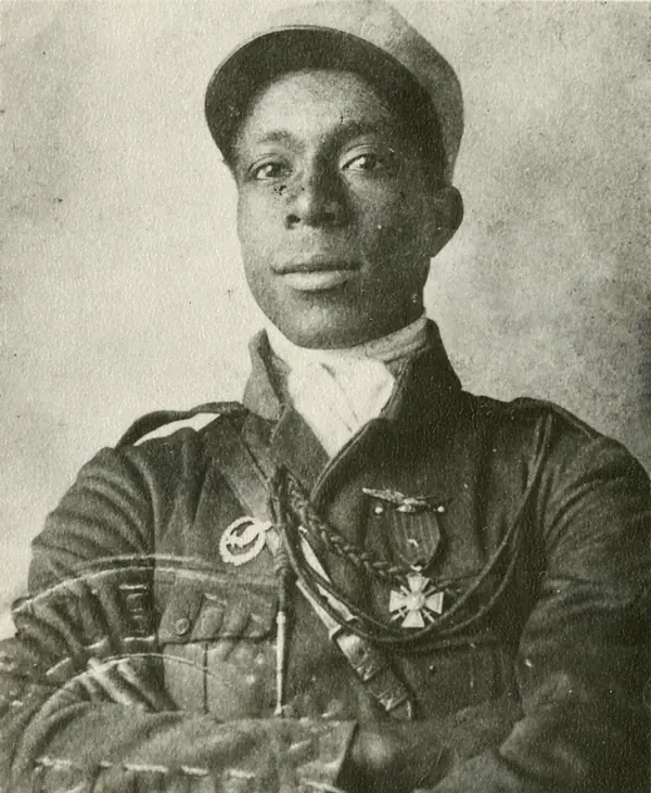 Eugene Bullard during his flight training, 1917