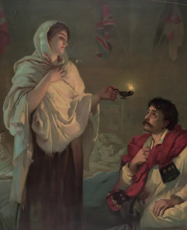 The Lady with the Lamp, a chromolithograph after Henrietta Rae, 1891 (a later artist’s image)