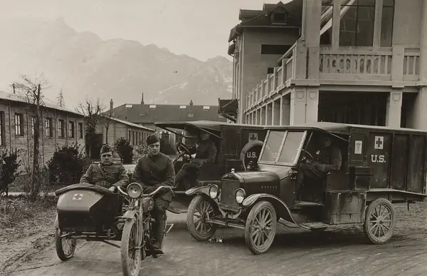 “Ambulances and motorcycles transportation,” Camp Hospital No. 45, Aix-les-Bains, France, January 20, 1919 (not Buckles)