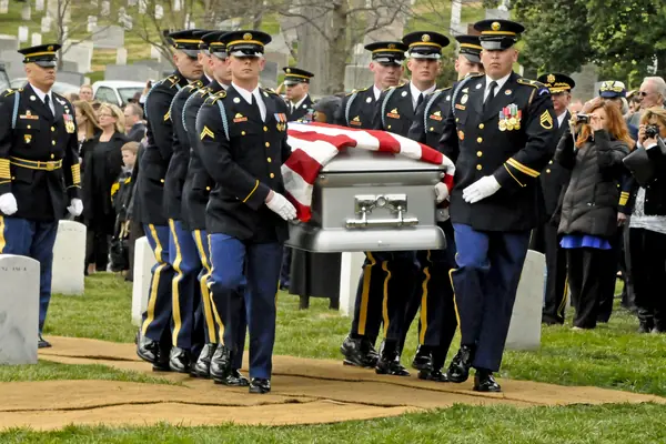 The Old Guard carries Buckles’s casket at Arlington National Cemetery, March 15, 2011
