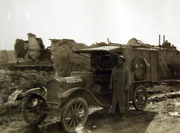 A Ford ambulance of Field Hospital 307 at Blanzy, France, September 11, 1918 (not Buckles)