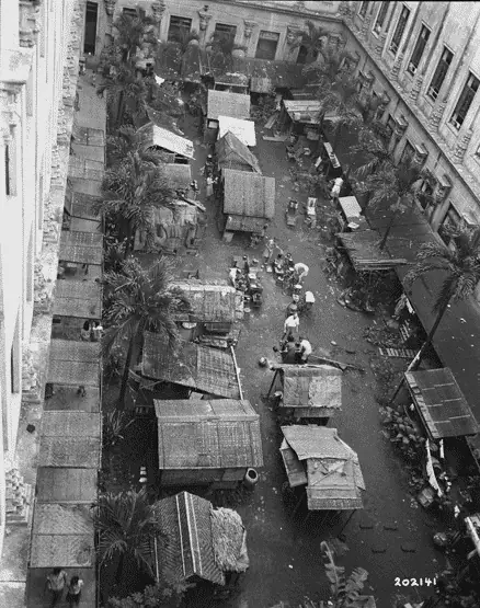 Shanties at the Santo Tomas Internment Camp, 1945