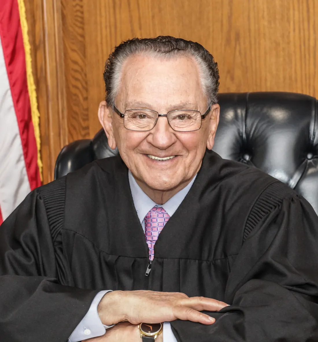 Judge Frank Caprio in his robe in his chambers, April 17, 2018