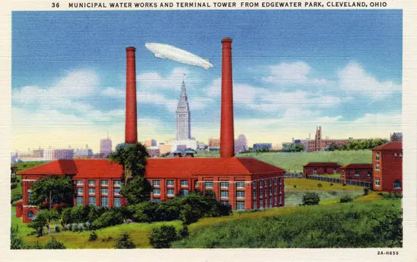 Municipal Water Works and Terminal Tower From Edgewater Park (NBY 673)