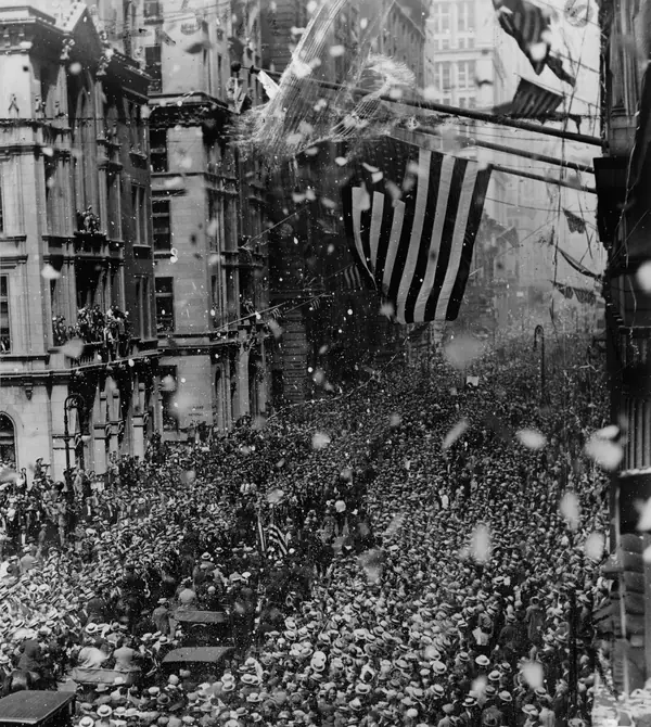 Gertrude Ederle’s ticker-tape parade on Broadway, New York, 1926