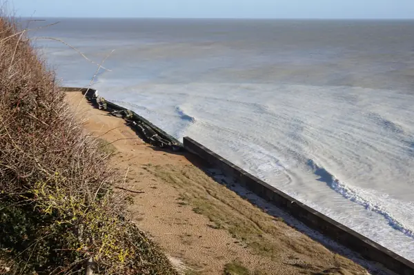 Rough sea at Oldstairs Bay near Kingsdown, England, where she came ashore, 2020 (not the day of her swim)