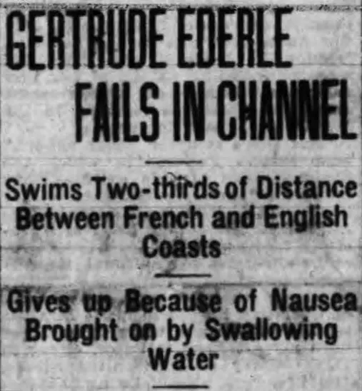 “Gertrude Ederle Fails in Channel,” Victoria Daily Times, August 18, 1925