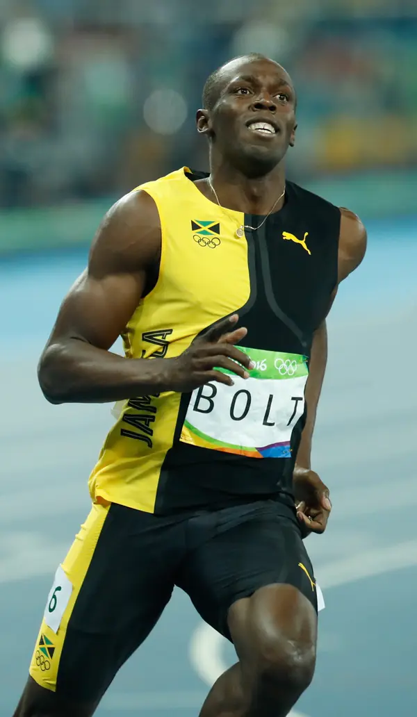 Usain Bolt after the 100 m final at the Rio 2016 Olympics, August 14, 2016 (not at 16)
