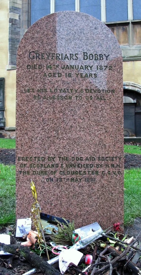 Greyfriars Bobby’s headstone, put up in 1981, photographed in 2007