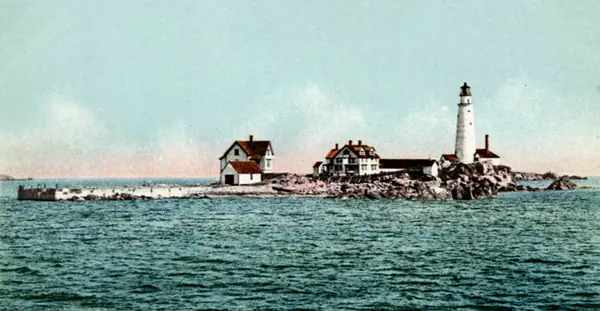 Boston Light, Boston Harbor, Detroit Publishing Co. postcard, 1900s